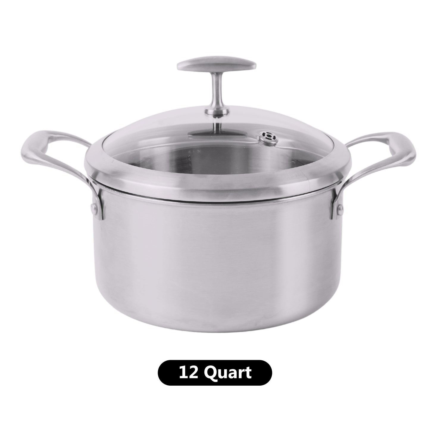 SmartCook Nonstick 2/3.5/9 Quart Stainless Steel Stock Pot/Pot/Stockpot/Soup Pot with Tempered Glass Lid - Chef's Classic Multipurpose Sauce Pot, Stay-Cool Handle, Compatible with All Stovetops, Dishwasher Safe