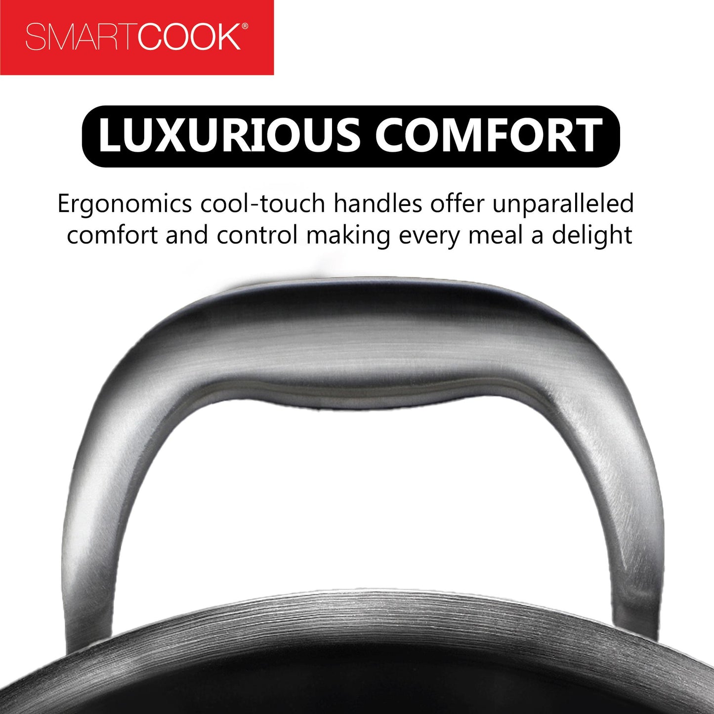 SmartCook Nonstick 2/3.5/9 Quart Stainless Steel Stock Pot/Pot/Stockpot/Soup Pot with Tempered Glass Lid - Chef's Classic Multipurpose Sauce Pot, Stay-Cool Handle, Compatible with All Stovetops, Dishwasher Safe