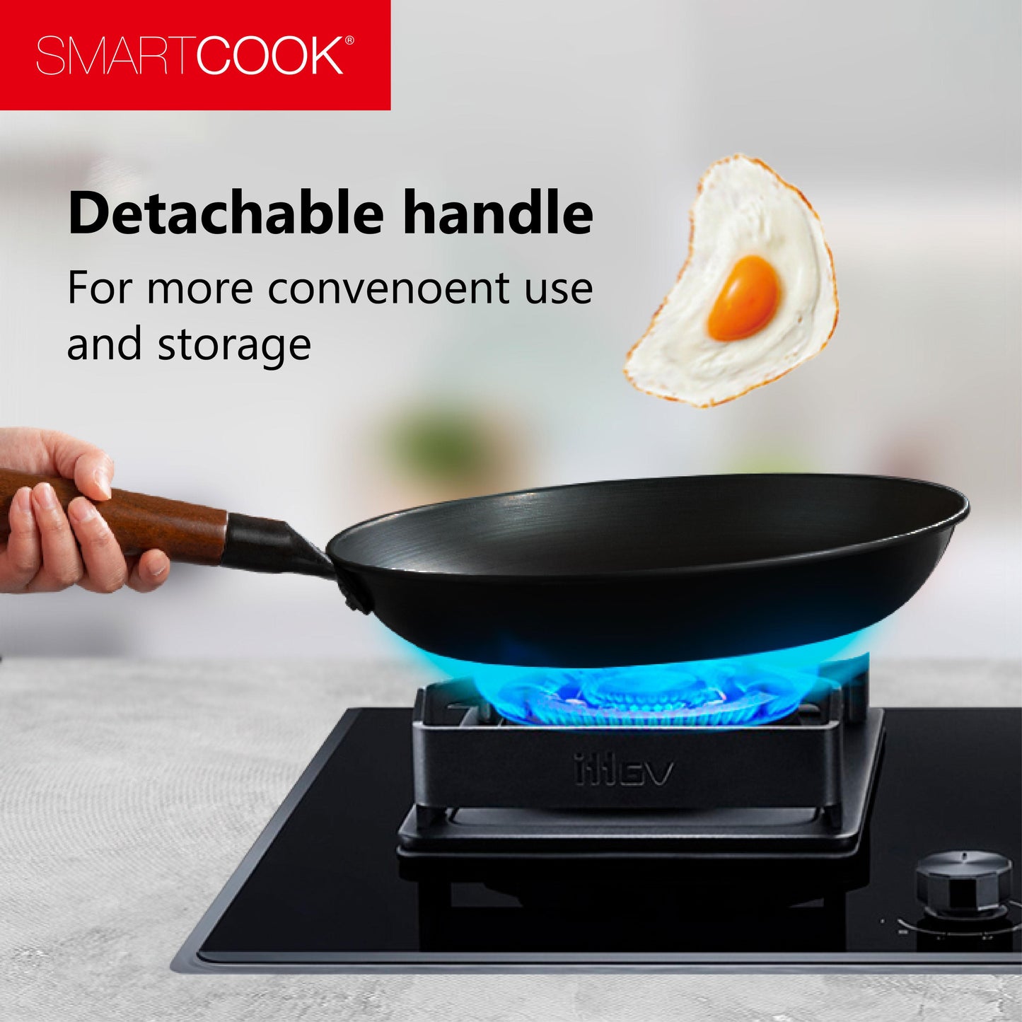 SmartCook 10",12 "Non-Stick Frying Pan and Utensils Set, Wok Pan, Sauté Pan, Chefs Pan, Non-Stick Skillet Pan for Cooking,  Foodi , Perfect for Stove-Tops, Non Toxic Cookware Set, Bakelite Handle pots and