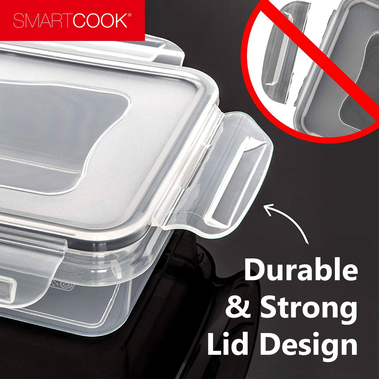 Smartcook 60 pcs Kitchen Plastic Food Storage Box Set, Food Storage Container, Refrigerator, Plastic Sugar Cookies Storage Box Case, Fruit, Vegetables, Meat, Sandwiches, Containers With Lids Utensils Airtight