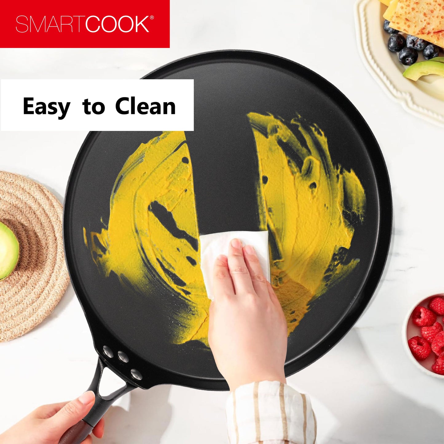 SmartCook 10", 13" Nonstick Carbon Steel Skillets and Utensils set , Durable, Foodi, Perfect for Stove-Tops, Non-Toxic Cookware Set, Griddle with Handle, Omelet Pan, Comal for Tortillas, Crepe Pan pots and