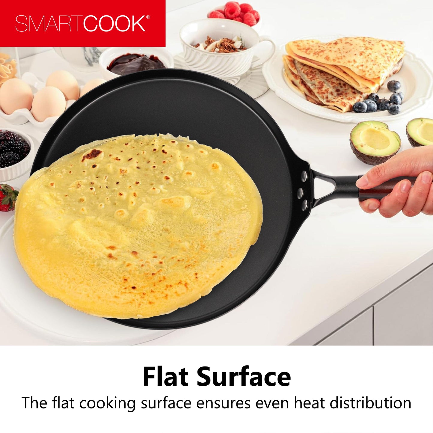 SmartCook 10", 13" Nonstick Carbon Steel Skillets and Utensils set , Durable, Foodi, Perfect for Stove-Tops, Non-Toxic Cookware Set, Griddle with Handle, Omelet Pan, Comal for Tortillas, Crepe Pan pots and