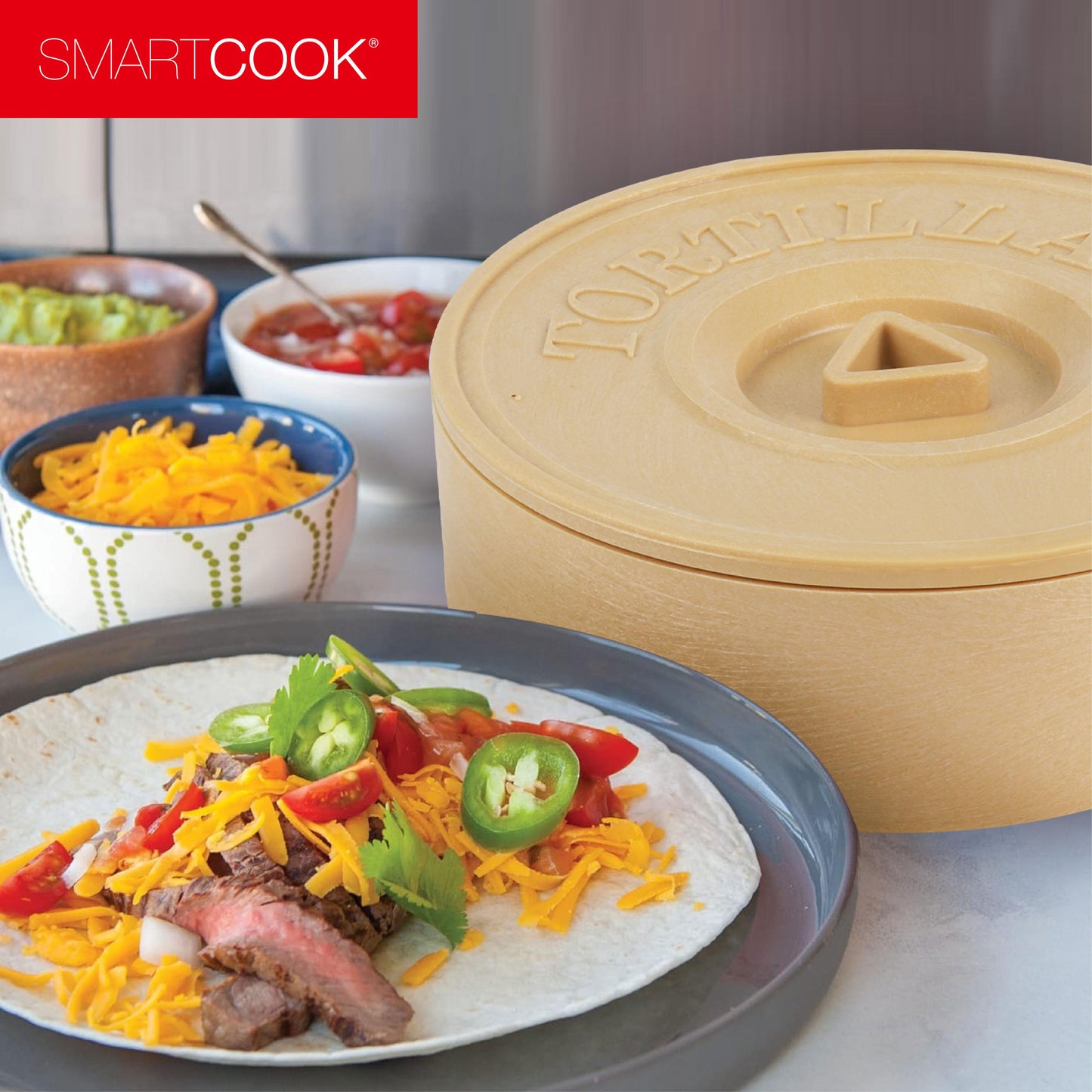 Smartcook 7.5",8.5" Plastic Tortillas Warmer Set with Taco holders, Rotis Press, Tortilla Makers, Tortilla Holder, Microwave Safe, Tortilla Server,Tortilla warmer with lid ,Kitchen Oven, Jam box